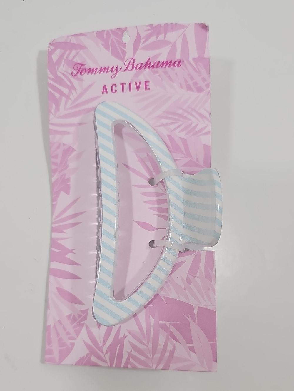 Tommy Bahama Light Blue and White Striped Hair Clip